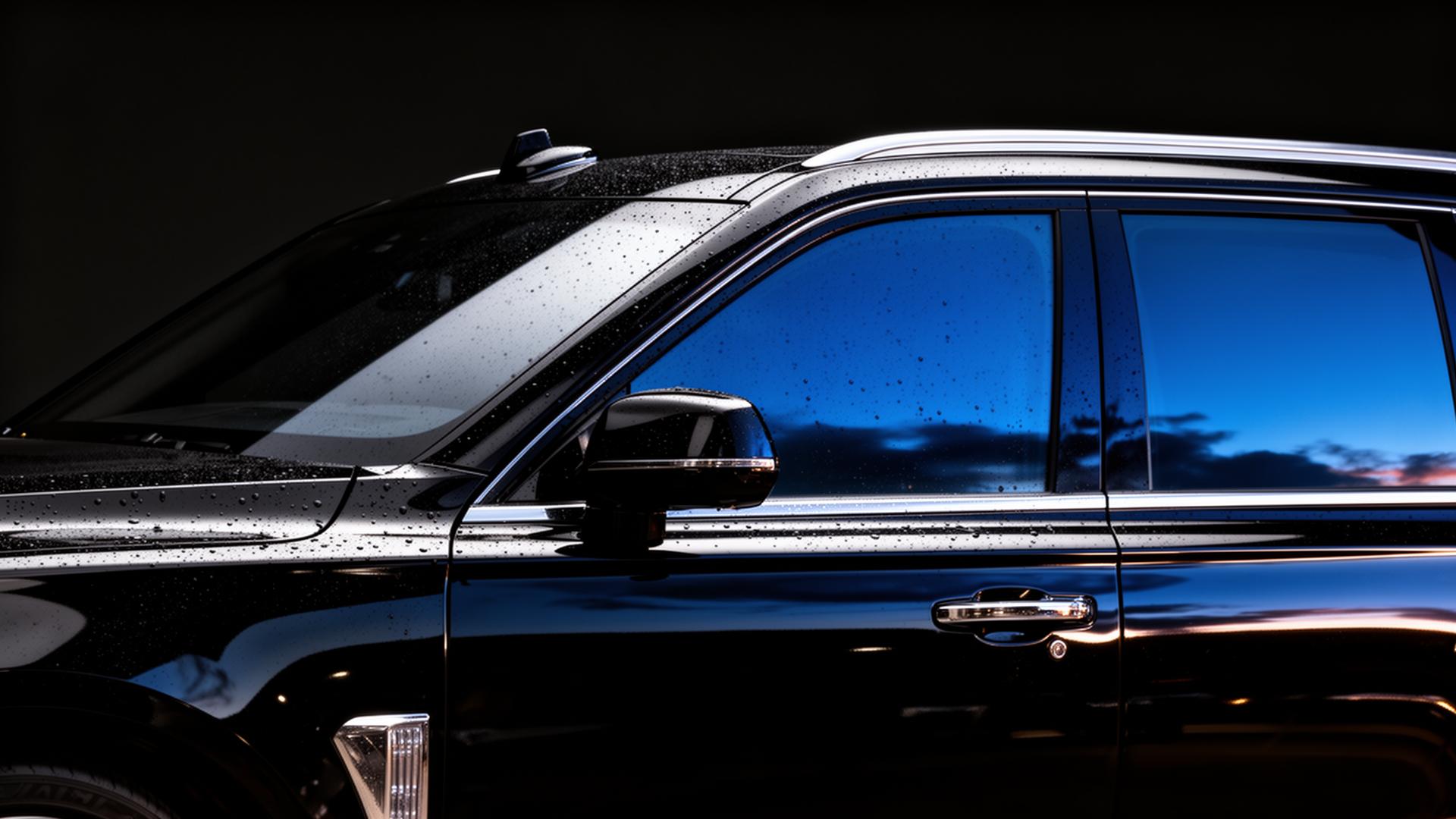 Premium black SUV detailed to a mirror finish